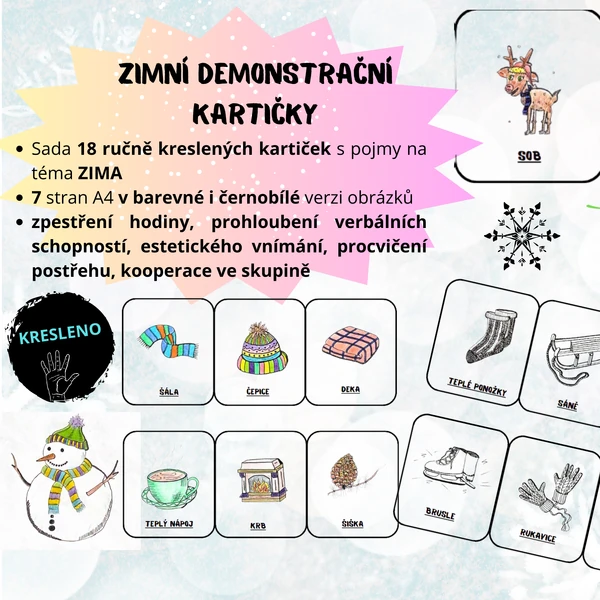 Zimní demonstrační kartičky