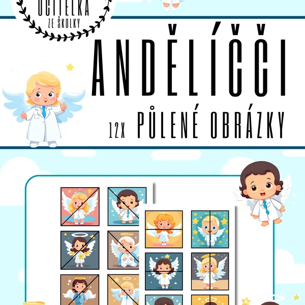 ANDĚLÍČČI - půlené obrázky