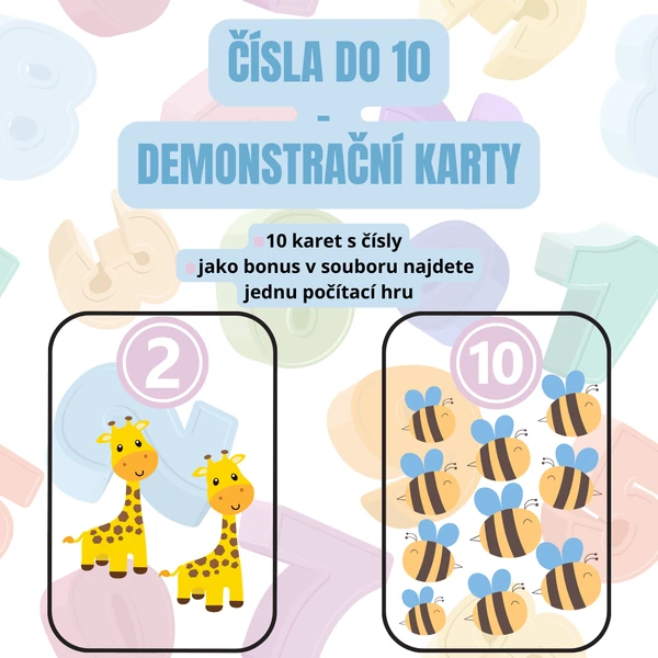 Čísla do 10 - demonstrační karty