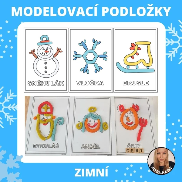 Zimní modelovací podložky (omalovánky)