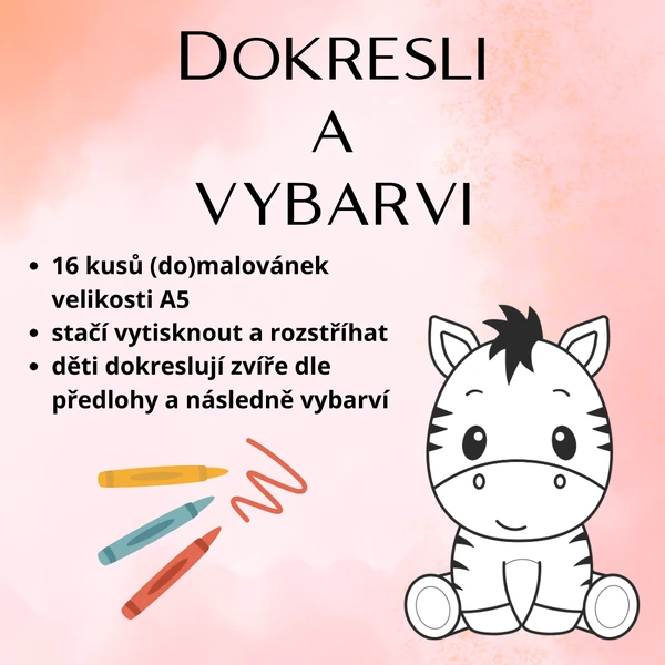 Zvířecí dokreslovánky - omalovánky
