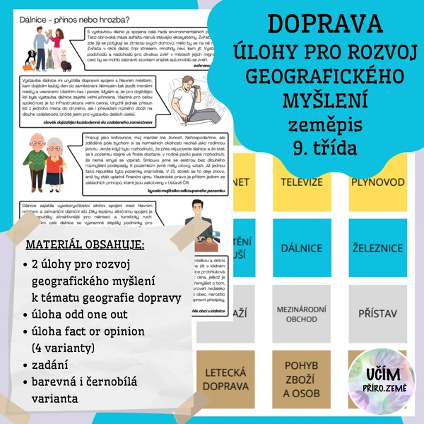 Doprava - úlohy pro rozvoj geografického myšlení