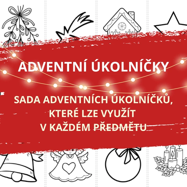 Adventní úkolníčky k vybarvení - do kteréhokoli předmětu