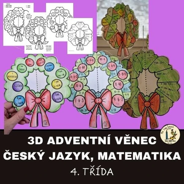 3D ADVENTNÍ VĚNEC - ČJ, M - 4. třída