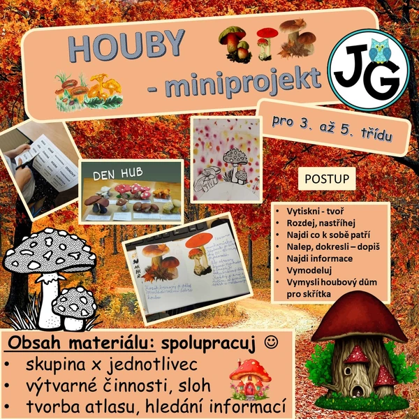 Houby - miniprojekt pro 3. - 5. třídu