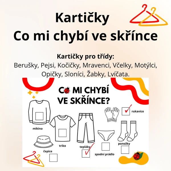 Kartičky Co mi chybí ve skřínce?