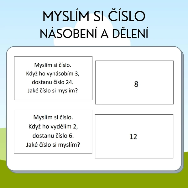 Myslím si číslo (násobení a dělení)