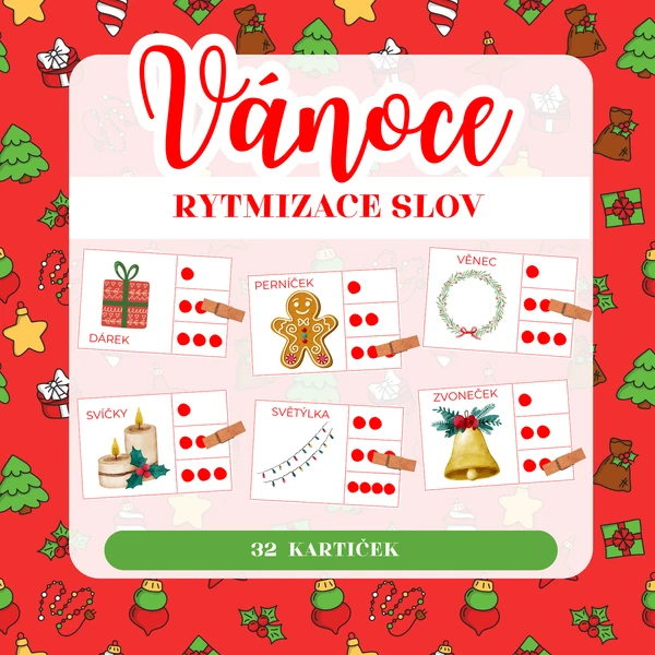 VÁNOCE - rytmizace slov (kolíčkování)