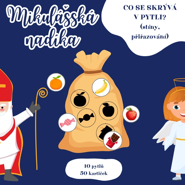 MIKULÁŠSKÁ NADÍLKA - co se skrývá v pytli? (stíny, přiřazování)