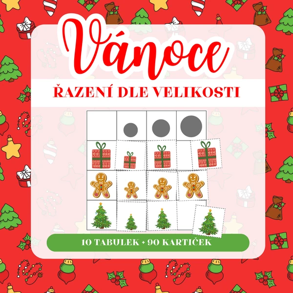 VÁNOCE - řazení dle velikosti