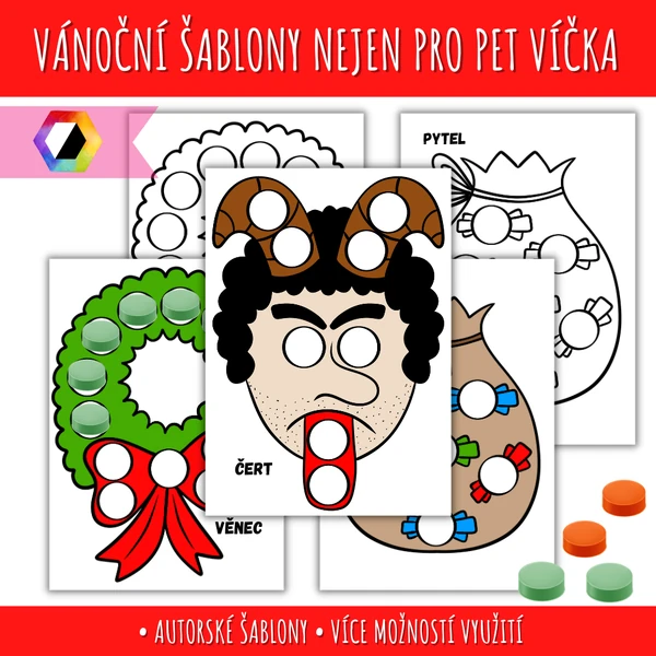 Vánoční šablony pro PET víčka