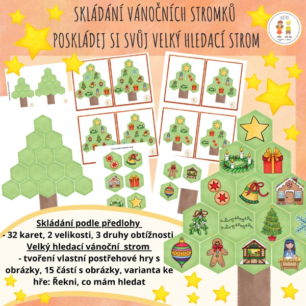 Skládání vánočních stromků, poskládej si svůj vánoční hledací strom 