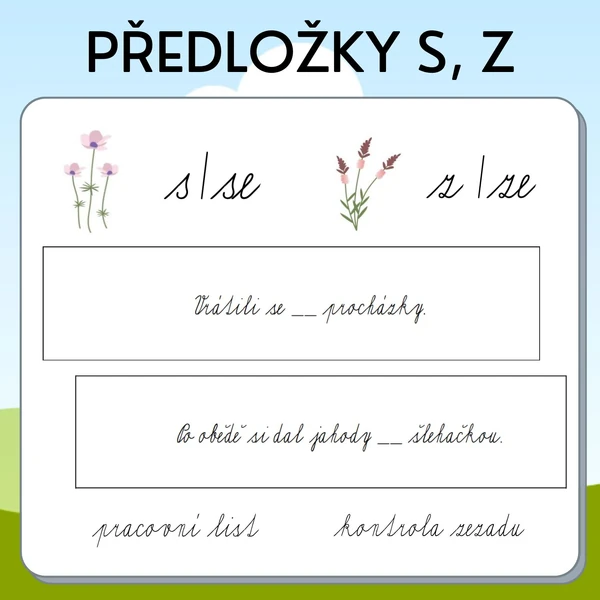 Předložky s, z