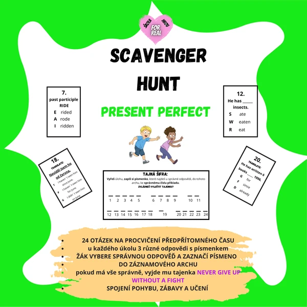 Scavenger hunt - present perfect - pohybová hra
