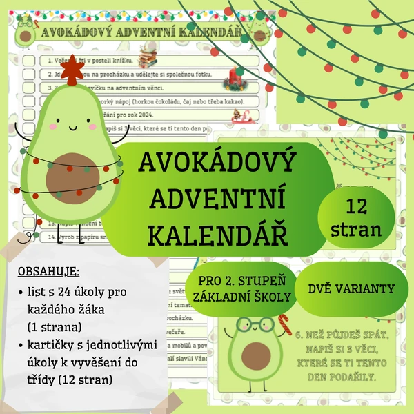 Avokádový adventní kalendář