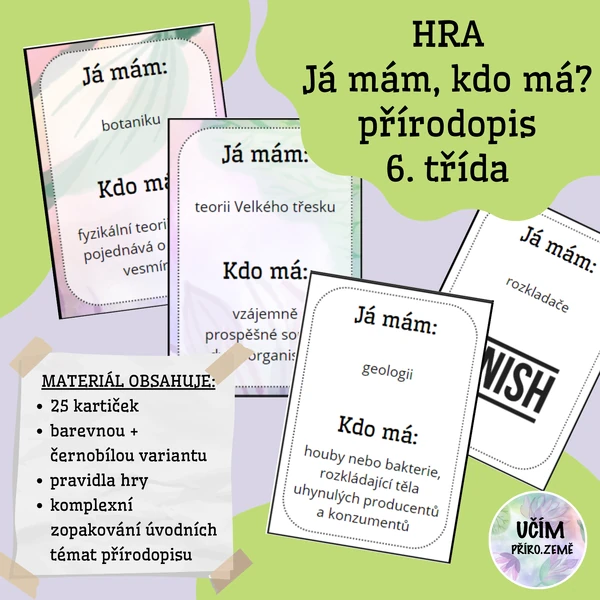 Já mám, kdo má? - úvod do přírodopisu