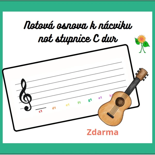 Notová osnova k nácviku psaní not stupnice C dur