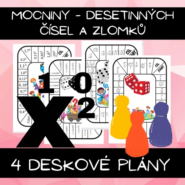 Mocniny - desetinných čísel a zlomků