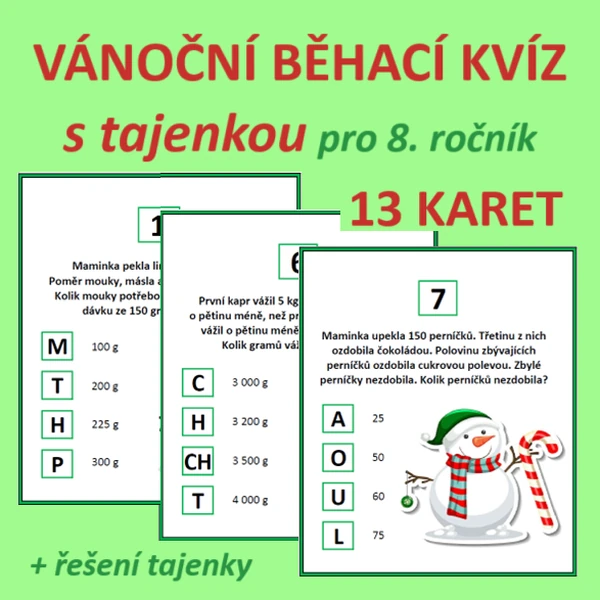 VÁNOČNÍ BĚHACÍ KVÍZ s tajenkou