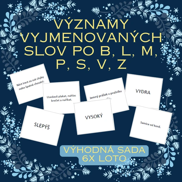 Významy vyjmenovaných slov po B, L, M, P, S, V a Z - loto