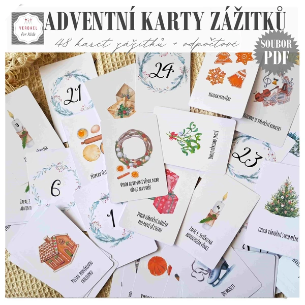 ZÁŽITKOVÝ ADVENTNÍ KALENDÁŘ - 48 karet