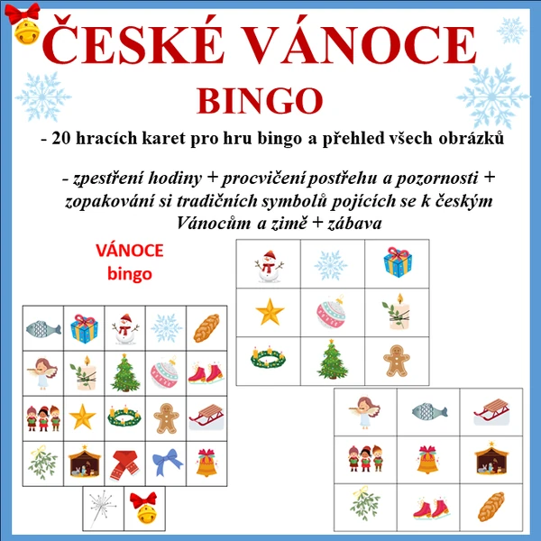 Vánoce a zima - BINGO