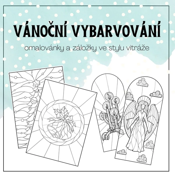 Vánoční tvoření - záložky a omalovánky