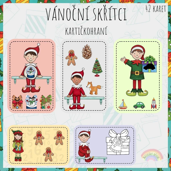 Vánoční skřítci, kartičkohraní
