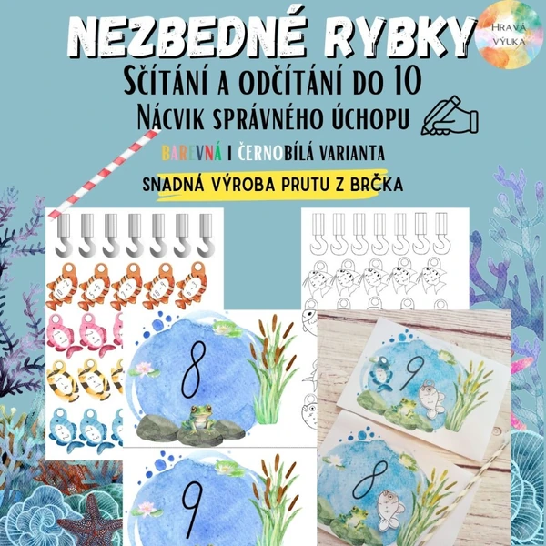 Nezbedné rybky - počítání do 10 (i v černobílé variantě!)