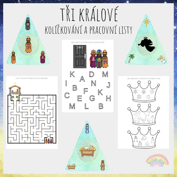 Tři králové, kolíčkování a pracovní listy