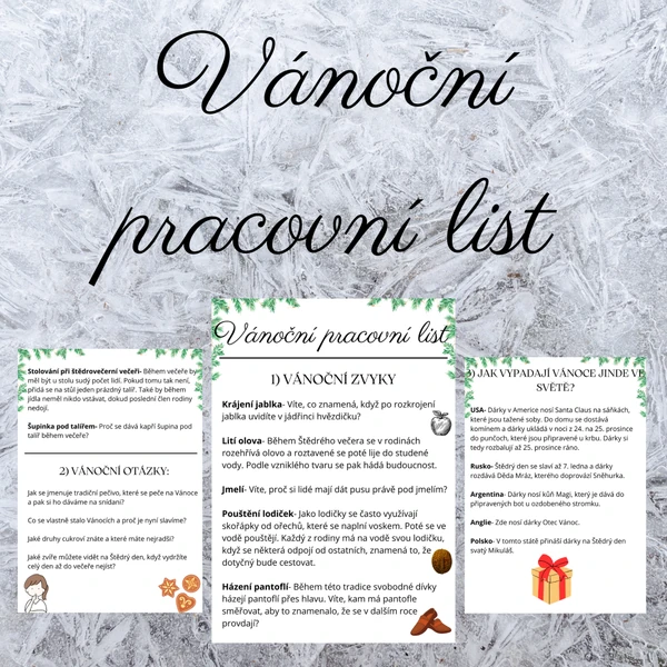 Vánoční pracovní list/Vánoční zvyky, svátky, otázky, Vánoce jinde ve světě