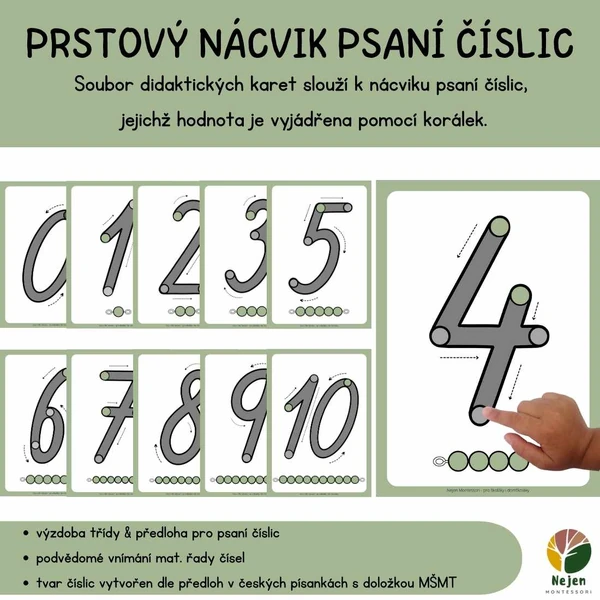Prstový nácvik psaní číslic