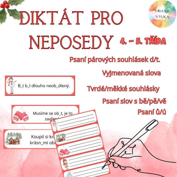 Vánoční diktát pro neposedy (4. - 5. třída)