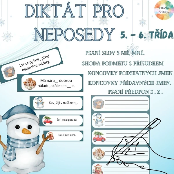 Vánoční diktát pro neposedy (5. - 6. třída)