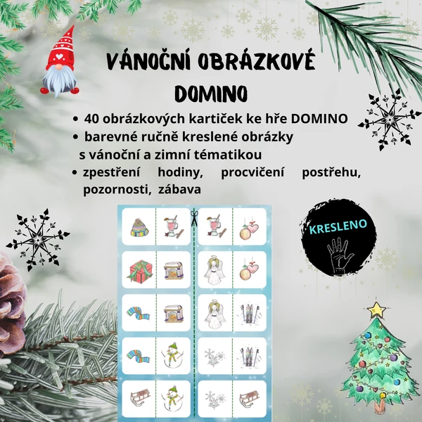 Vánoční obrázkové domino