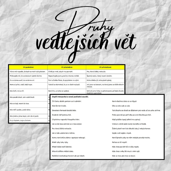 Druhy vedlejších vět