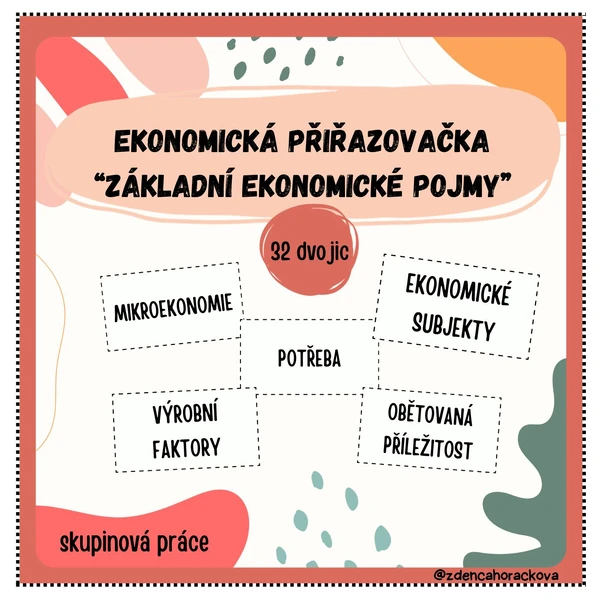 Ekonomická přiřazovačka - základní ekonomické pojmy
