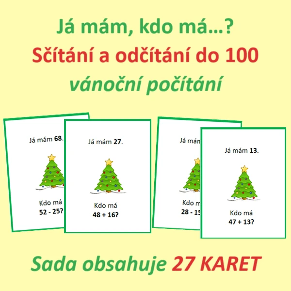 Já mám, kdo má…? – Sčítání a odčítání do 100 - vánoční počítání 