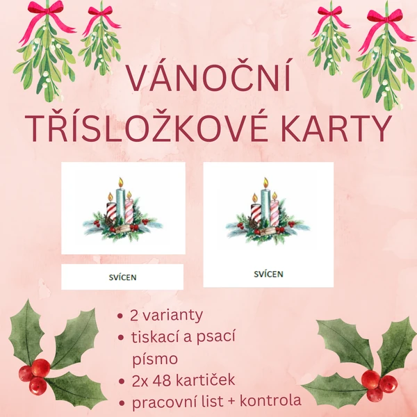 Vánoční třísložkové karty
