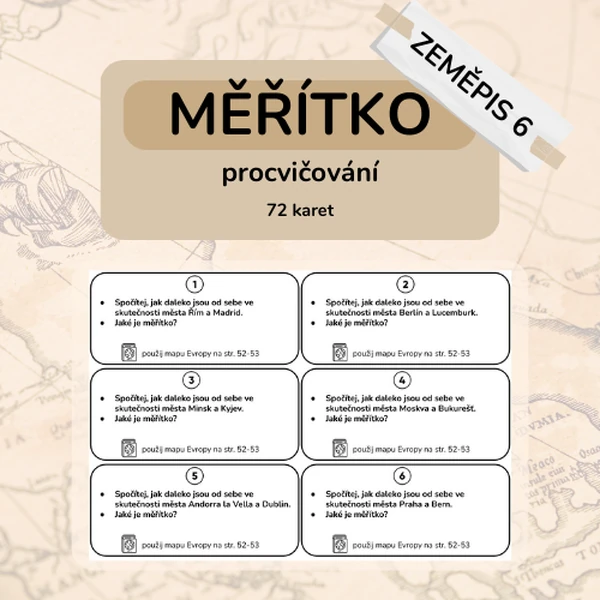 Měřítko mapy - procvičování