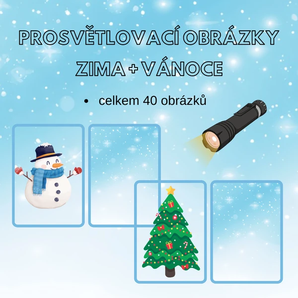 Prosvětlovací obrázky zima + Vánoce