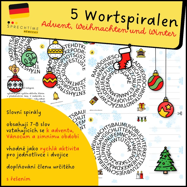 5 Wortspiralen WEIHNACHTEN