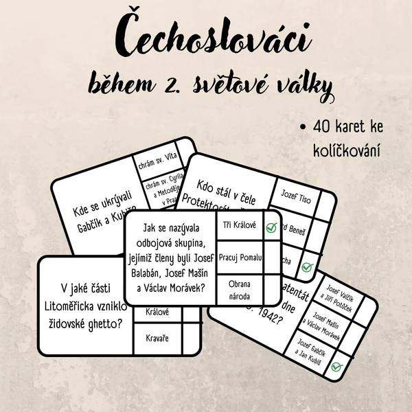 Čechoslováci během 2. světové války - kolíčkování