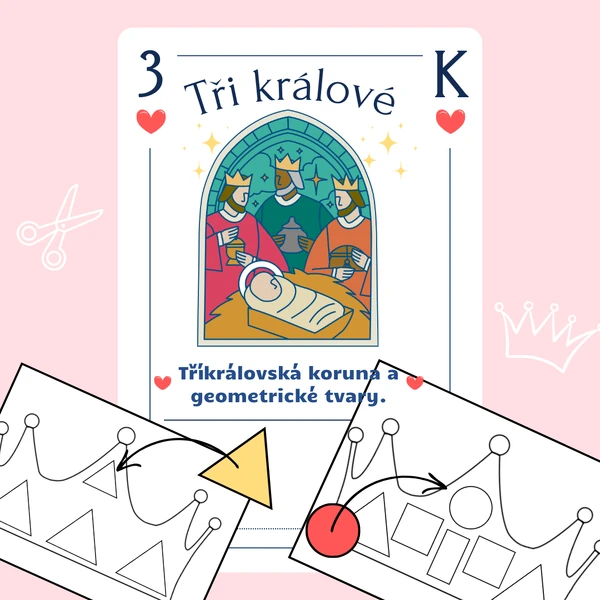 ZDOBENÍ TŘÍKRÁLOVSKÉ KORUNY S GEOMETRICKÝMI TVARY