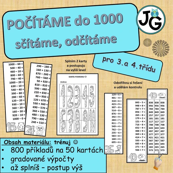 Počítáme do 1000 - gradované příklady