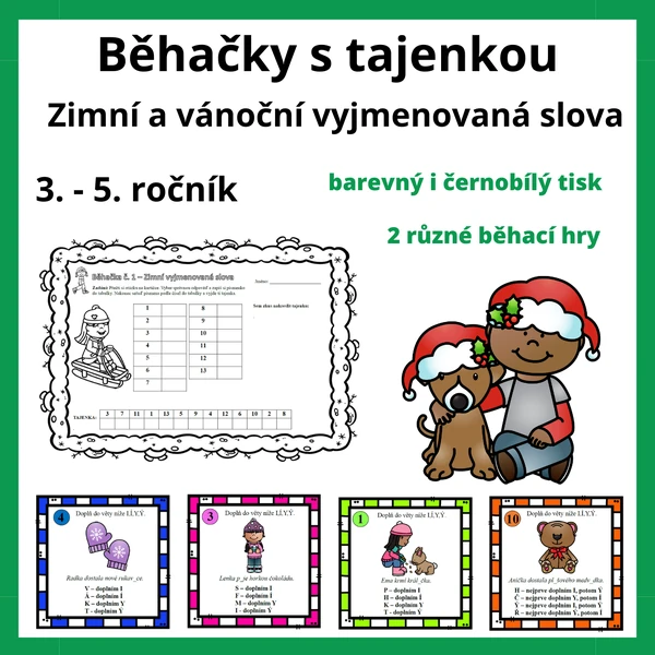Běhačky s tajenkou - zimní a vánoční vyjmenovaná slova