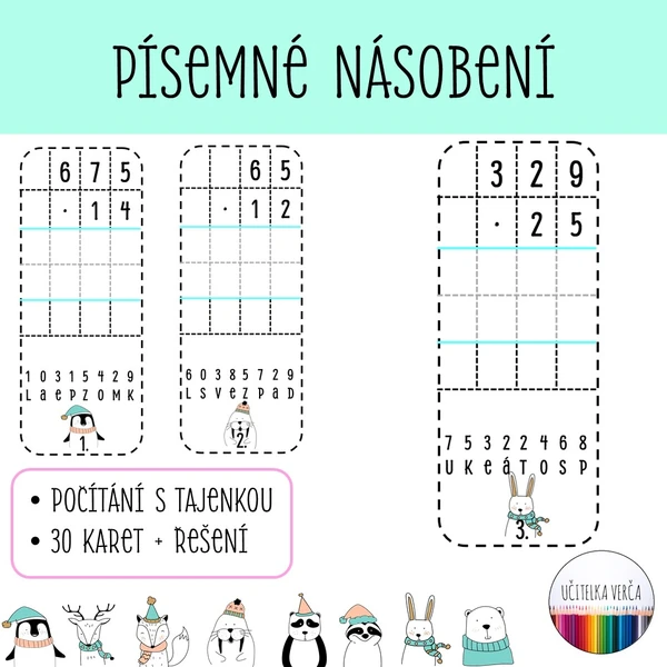 Písemné násobení s tajenkou