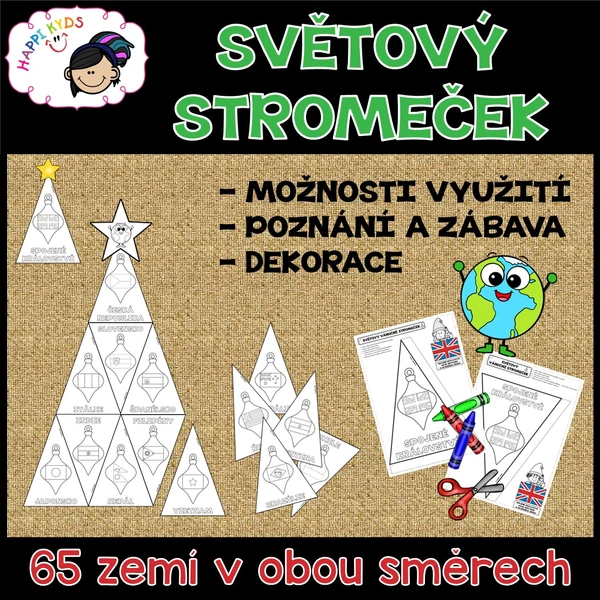 SVĚTOVÝ VÁNOČNÍ STROMEČEK - společné tvoření s vlajkami