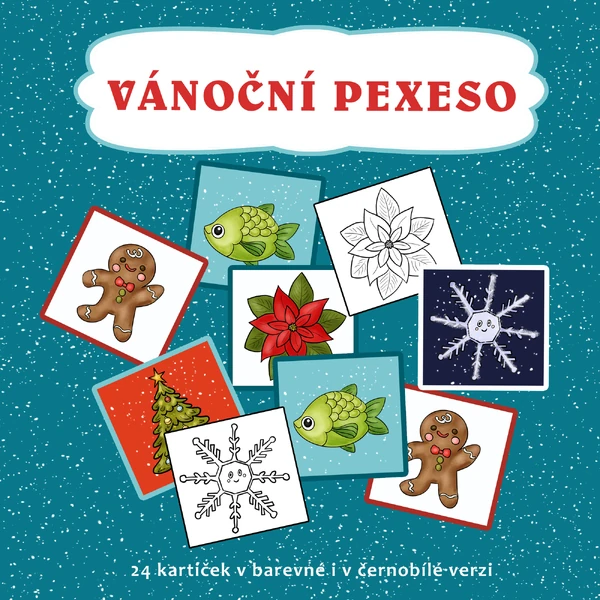 Vánoční pexeso - omalovánka