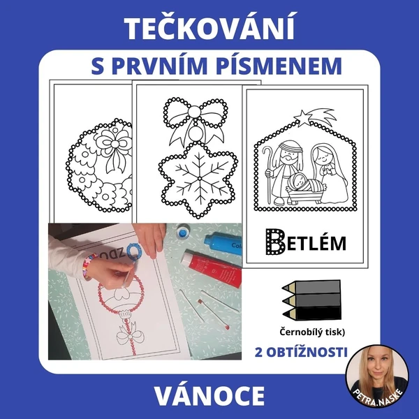 Tečkování (s prvním písmenem) - Vánoce